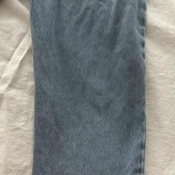 AGOLDE Light Wash Organic-Cotton Straight-Leg Jeans, Lettuce Waistband – US 27 - Picture 8 of 9